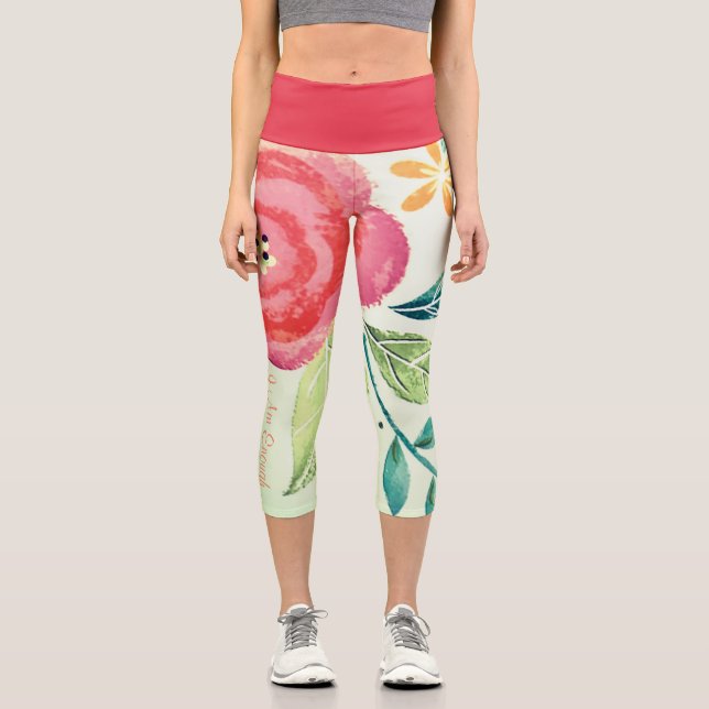 Leggings Capri Leyendas de mujeres Capris "Soy suficiente" (Anverso)