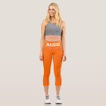 Leggings Capri Leyendas de nombres personalizados funky Neon Nara<br><div class="desc">¡Viva en voz alta con estas piernas naranjas de neón CALIENTE!</div>