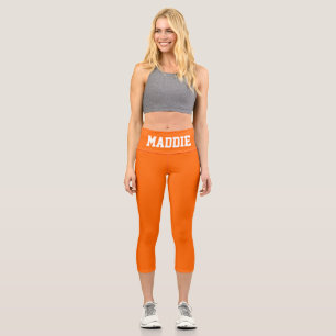 Leggings Capri Leyendas de nombres personalizados funky Neon Nara