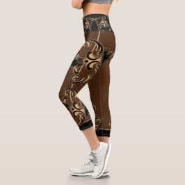 Leggings Capri Leyendas de pergamino ornamental