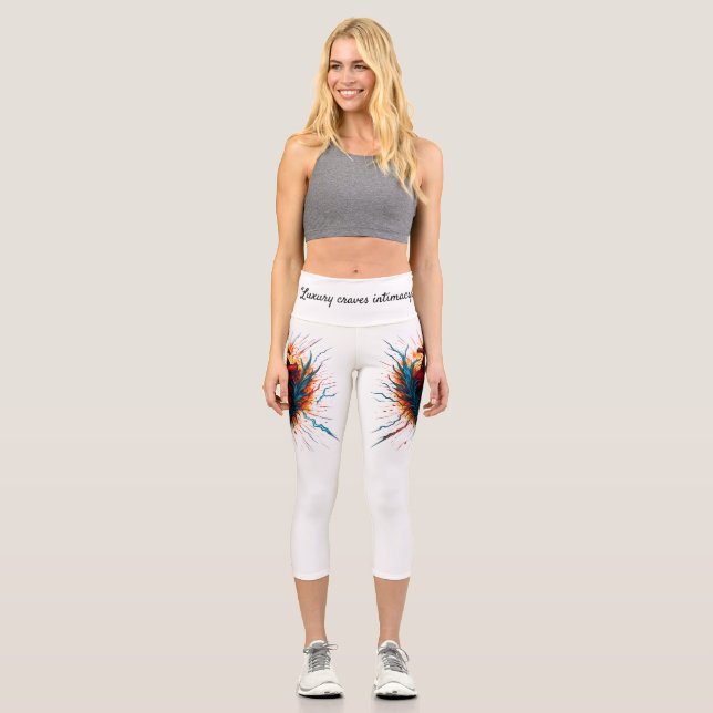 Leggings Capri Leyendas de ritmo cardíaco feroz - Estado de amor  (Anverso)