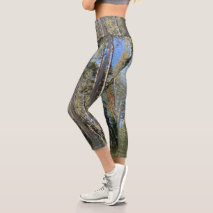 Leggings Capri Leyendas de yoga forestal de árboles