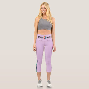 Leggings Capri Leyendas del arcoiris Donut Purple Retro