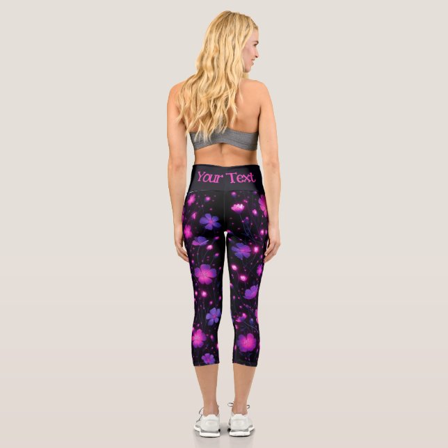 Leggings Capri Leyendas del Personalizado de la floración radiant (Reverso)