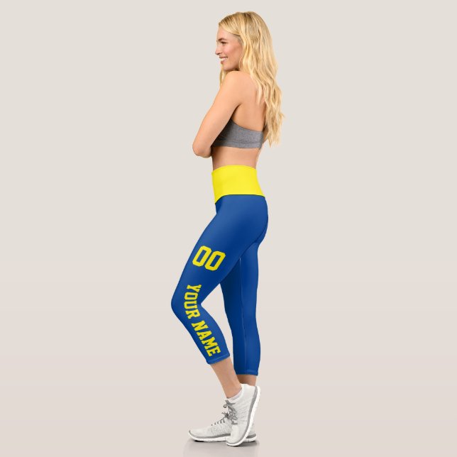 Leggings Capri Leyendas deportivas del equipo personalizado (Izquierda)