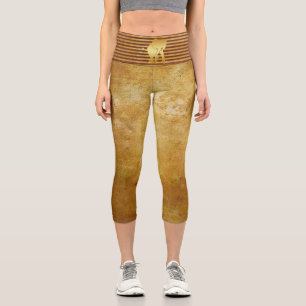 Leggings Capri Leyendas Elephant Safari Gold Capri