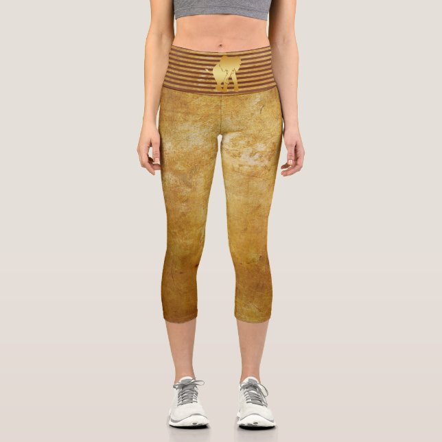 Leggings Capri Leyendas Elephant Safari Gold Capri (Anverso)