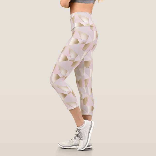 Leggings Capri Leyendas geométricas de oro rosado de bonito (Izquierda)