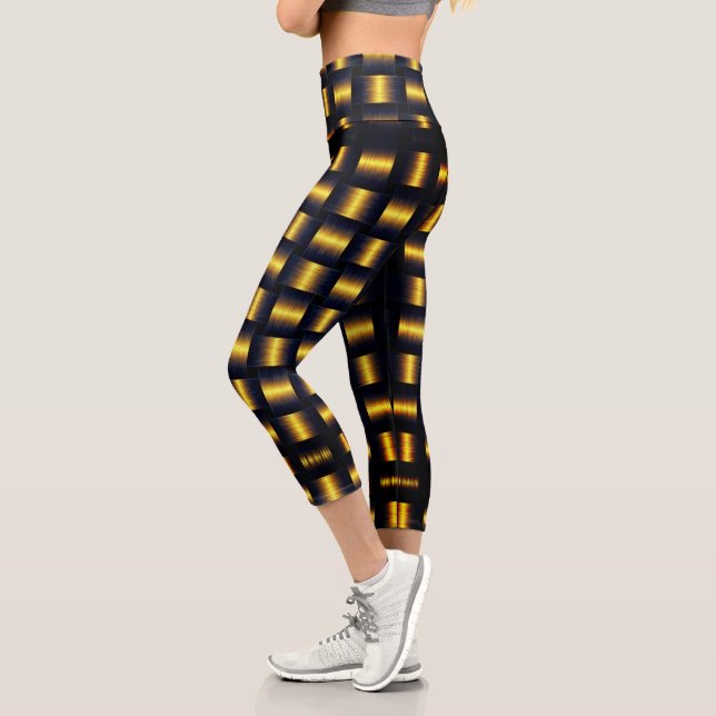 Leggings Capri Leyendas Golden Lattice Capri Negro y Oro (Izquierda)