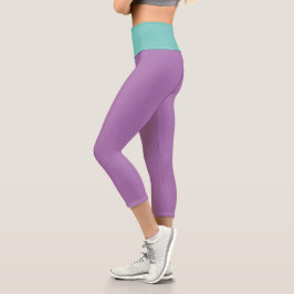 Leggings Capri Ligero Verde azulado + Lavanda