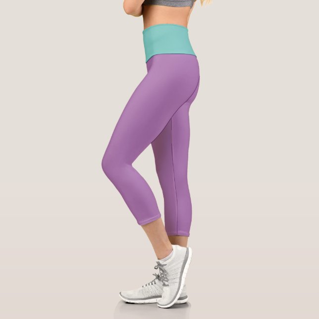 Leggings Capri Ligero Verde azulado + Lavanda (Izquierda)