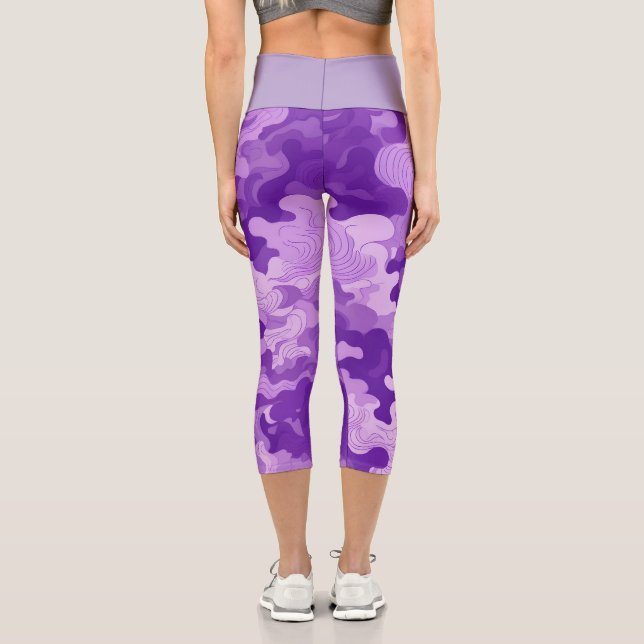 Leggings Capri Lilac camo pattern  (Reverso )