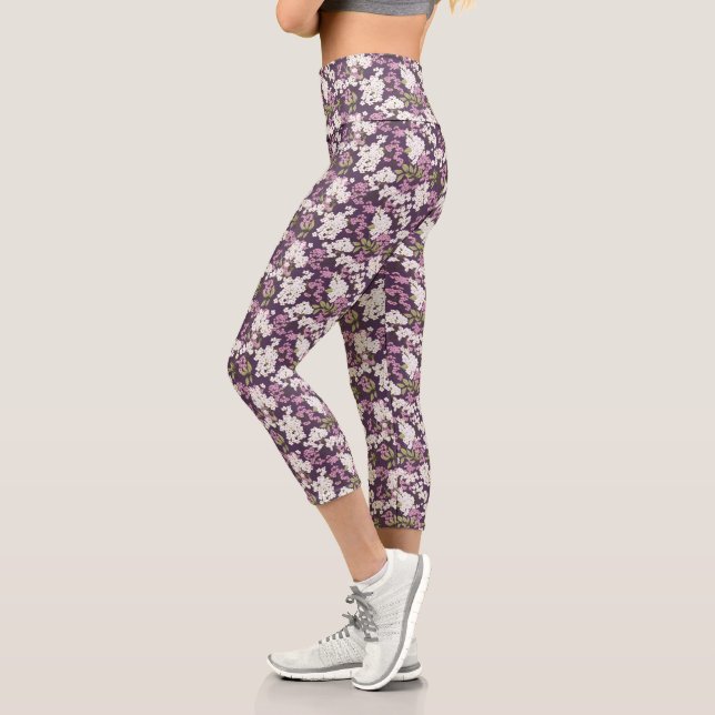 Leggings Capri Lilacs Sobre El Púrpura (Izquierda)
