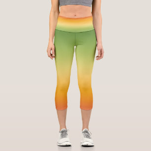Leggings Capri Lime Ombre Naranja de gradiente tropical de verano