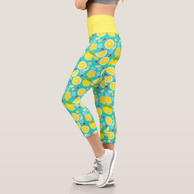 Leggings Capri Limón de verano moderno (Izquierda)