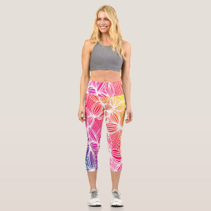 Leggings Capri Líneas curvas de arcoíris