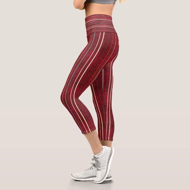 Leggings Capri Líneas en rojo (Izquierda)