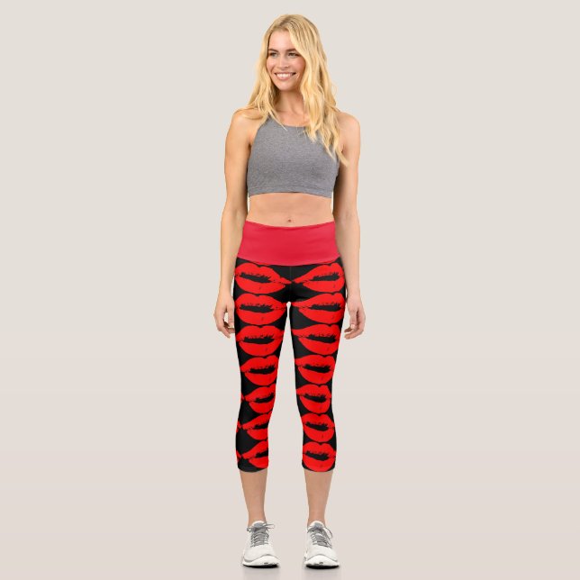 LEGGINGS CAPRI LIPS ROJO KISS CAPRI YOGA LEGGININS (Anverso)