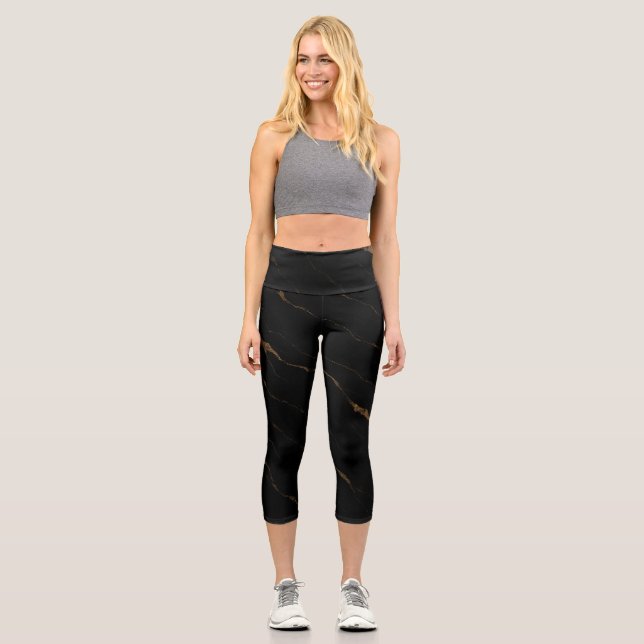 Leggings Capri Liquid Marble Luxe Pattern | Yoga de Lujo (Anverso)