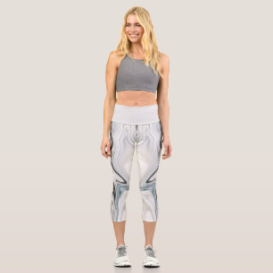 Leggings Capri Líquido De Lujo Para Aplicar Color Azul Y Negro