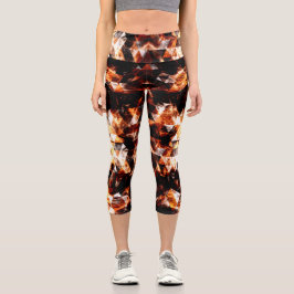 Leggings Capri Llamadas de fuego del triángulo brillante del nara