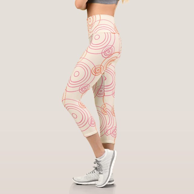 Leggings Capri Lluvia Rípedos en el patrón de agua (Izquierda)