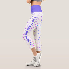 Leggings Capri Lo hago por los donuts blancos con puntos colorido