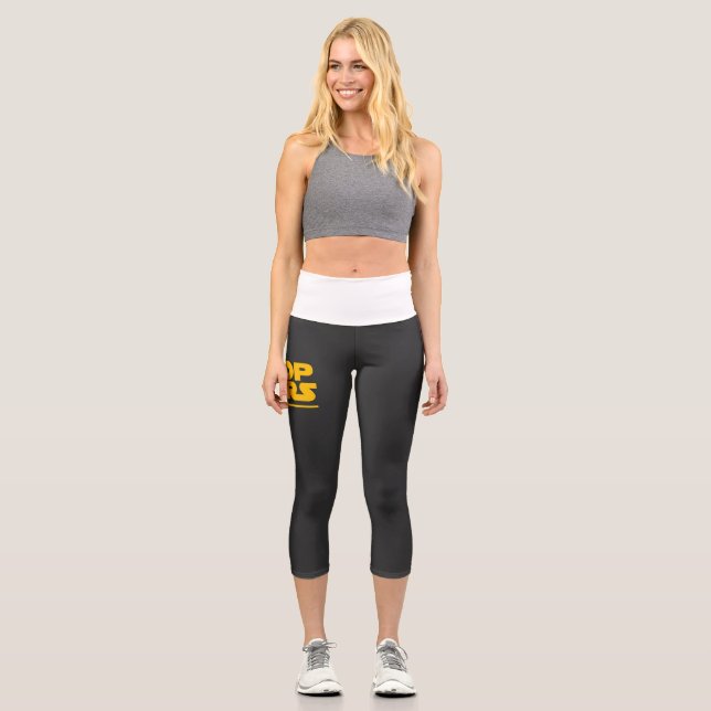 Leggings Capri Logo de Parodia Detener Guerras (Anverso)