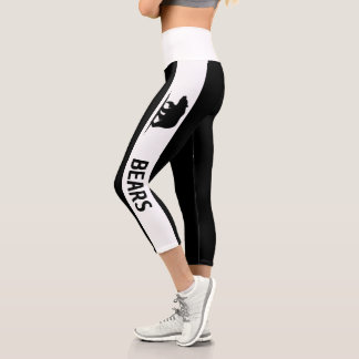 Leggings Capri Logo personalizado del equipo blanco negro