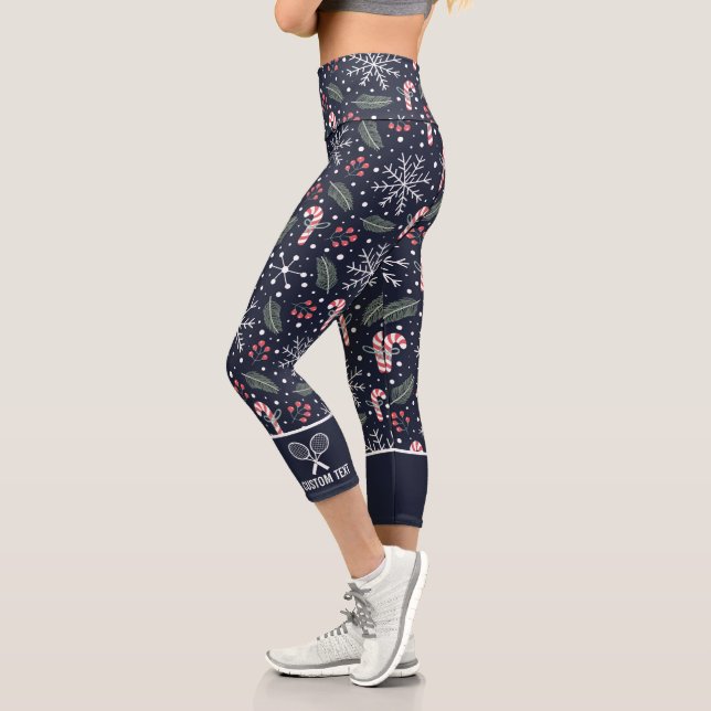 Leggings Capri Logotipo de tenis Navidades de invierno Imprimir P (Izquierda)
