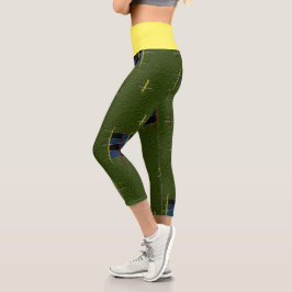 Leggings Capri Los Capris de Rama de Olivo de Alto Desperdicio