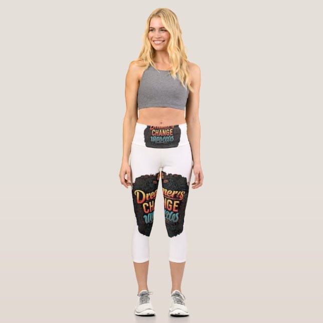 Leggings Capri "Los soñadores cambian mundos". (Anverso)