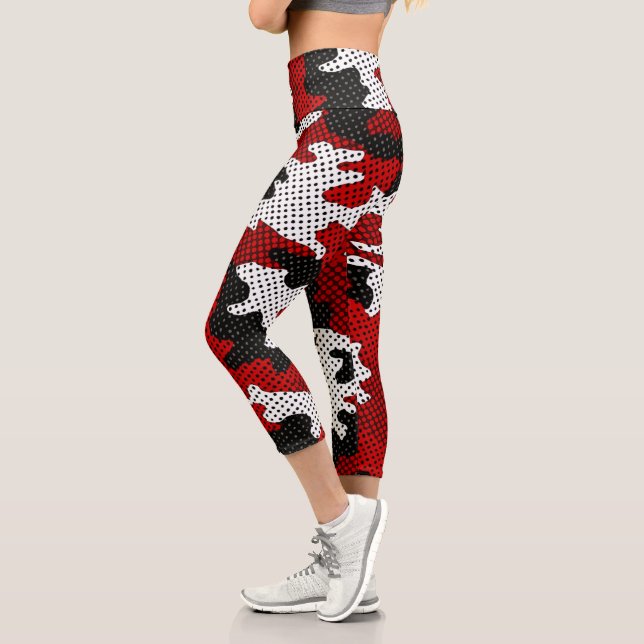Leggings Capri Louisville Red Black Bold Camo Printed (Izquierda)