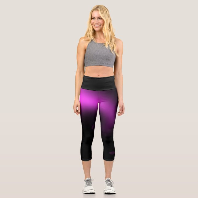 Leggings Capri Luces de torrente morado de sol (Anverso)