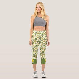 Leggings Capri Lucky Clover St Patricks Day Personalizado Pickleb