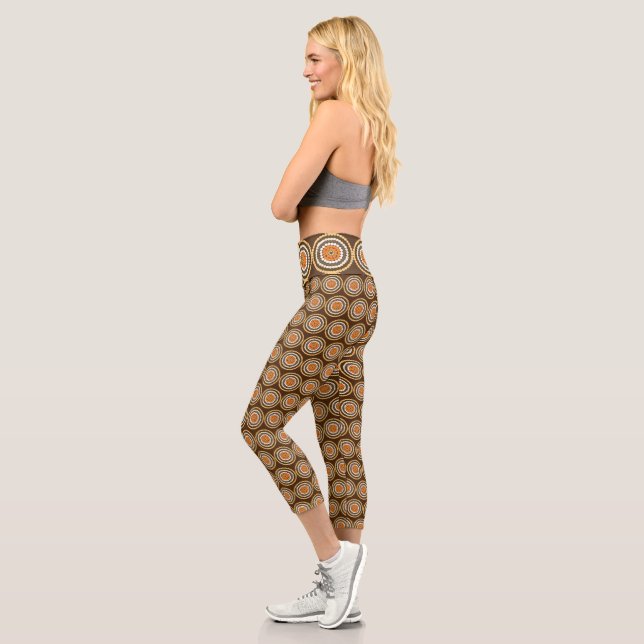 Leggings Capri Lugares Marrones Y Naranjas, (Izquierda)
