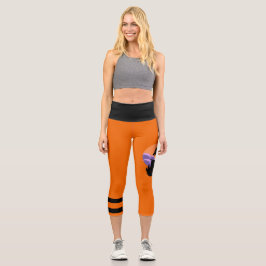 Leggings Capri Luna Capris-Cylla de alto deseo naranja