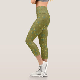 Leggings Capri Lunares verde camuflaje y verde azulado