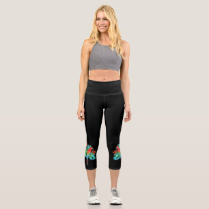 Leggings Capri Macaw Parrot High Waisted