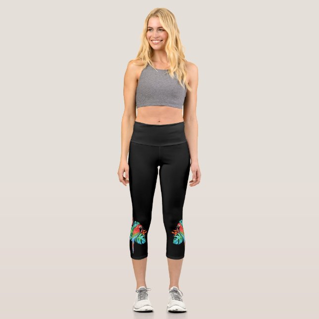 Leggings Capri Macaw Parrot High Waisted (Anverso)