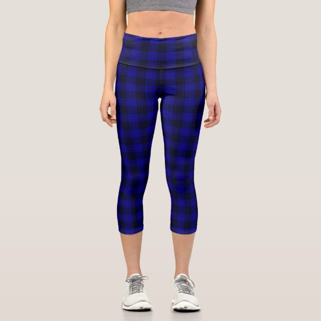Leggings Capri MacKay tartan azul chapa (Anverso)
