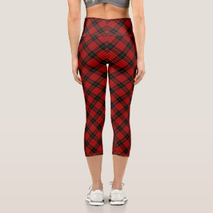 Leggings Capri MacQueen Tartán rojo y negro