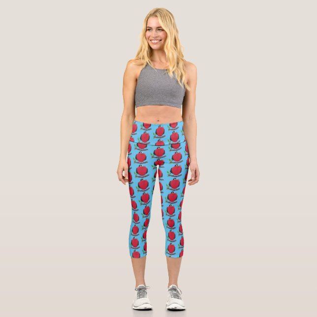 Leggings Capri Magnífico personalizado de pájaro fragata (Anverso)