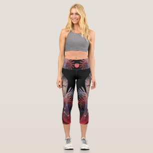 Leggings Capri Malabarismo Abstracto Fantasía Moderna Arte Fracta