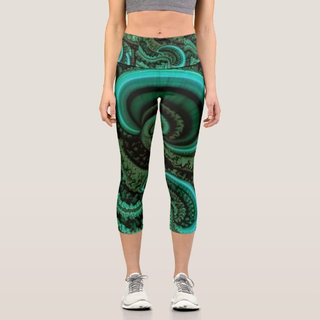 Leggings Capri Malaquita fractal1 (Anverso)