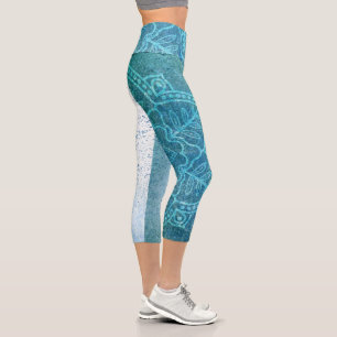 Leggings Capri Mandala azul claro
