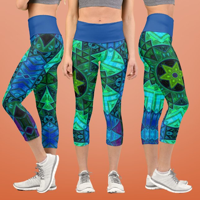 Leggings Capri Mandala azul y verde (Subido por el creador)