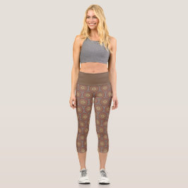 Leggings Capri Mandala Brown