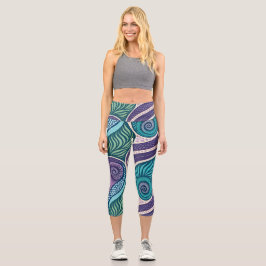 Leggings Capri Mandalá de concha de océano y algas marinas