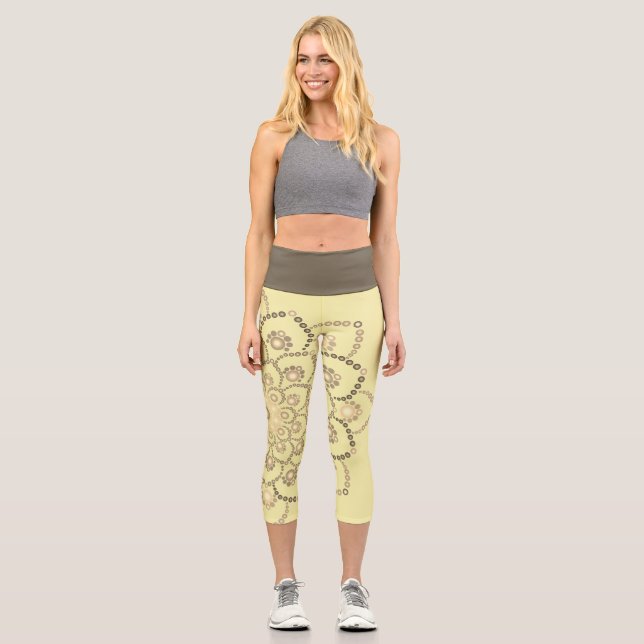 Leggings Capri Mandala dorada (Anverso)